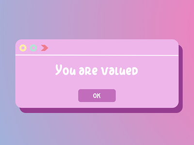 "You are valued" illustrator pink purple qoute
