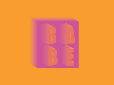 BABE 3d babe design illustrator purple yellow