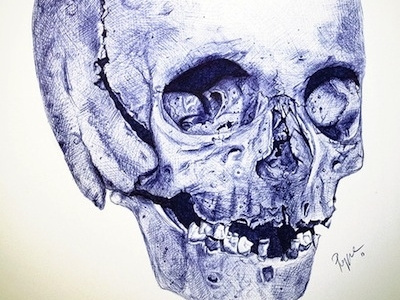 Skull 2 bic ink skull