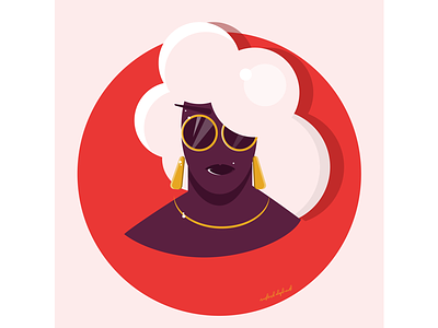 Femme abstract color design digital illustration minimal sunglasses woman portrait
