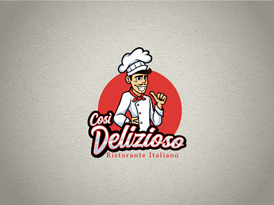 Logo Cosi Delizioso branding character chef design food food logo illustration logo mascot vector