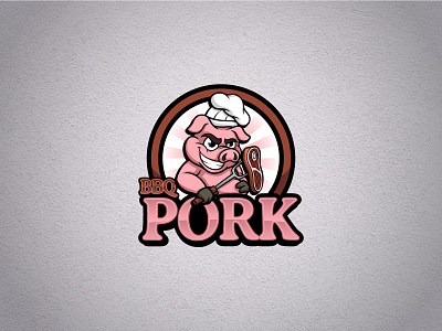 BBQ Pork logo branding design esport esports food illustration logo mascot pig pork vector