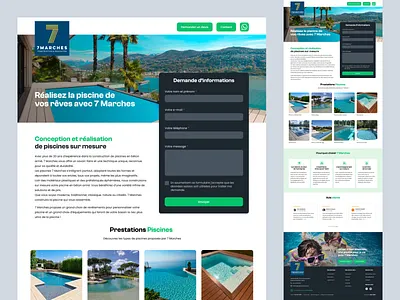 Web design - Landing Page Swimming Pool branding design graphic design landing page logo ui ux web design