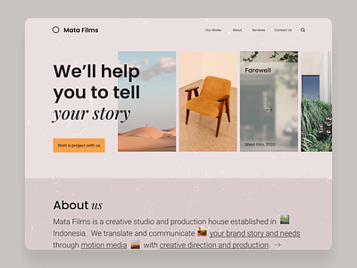 Mata Films - Production House Website design graphic design motion deisgn production house simple ui uiux web website