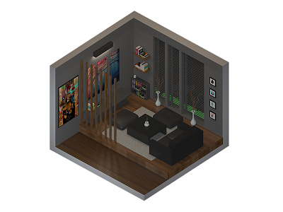 Livingroom 3d isometric