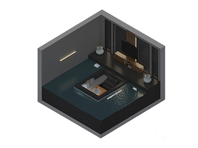 Isometric 3d 3dsmax room isometric