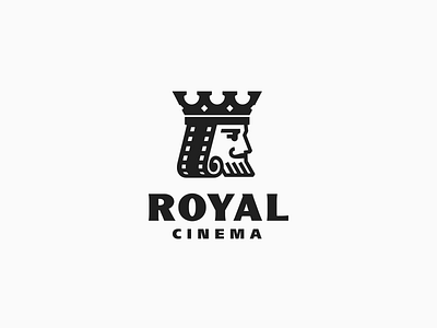 Royal Cinema beard cinema film head jkd jkdesign king kingdom line linelogo logo logotype man men photo video логотип