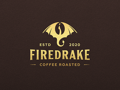 Firedrake | Coffee roasted bean coffee dragon jkd jkdesign krivenkodesign logo logotype negative negativespace roasted wings