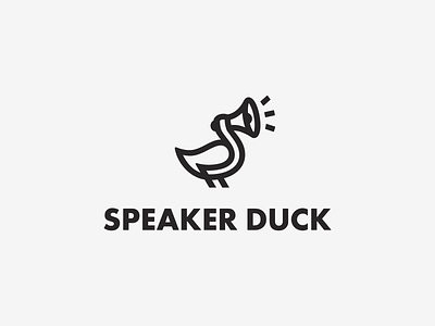 Speaker Duck Logo bird branding duck jkd jkdesign krivenko line linelogo logo logotype loudspeaker microphone orator speaker логотип