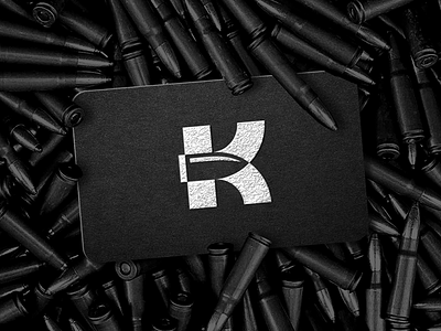 K + Bullet Logo army bullet cartridge jkd jkdesign k letter logo logotype military monogram weapon логотип