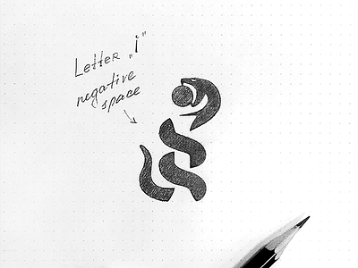 Letter i + snake Logo i jkd jkdesign krivenko letter lettering logo logotype monogram negative negativespace sketch snake логотип
