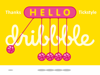 Hello, Dribbble! animation debut jkd newtons cradle