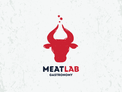 MeatLab bull cuisine horns jkd jkdesign lab logo meat molecular gastronomy логотип