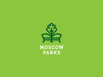 Mosow parks bench green jkd jkdesign logo m park tree дерево логотип парк скамья