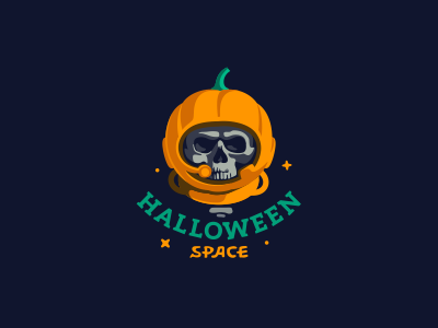Helloween Space cosmonaut halloween jkd jkdesign logo skull space космос логотип череп