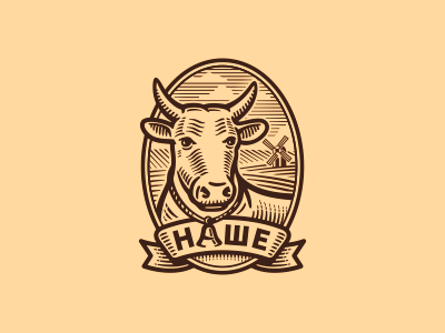 НАШЕ agro beef bull cow engrave farm horhs jkd jkdesign logo meat milk
