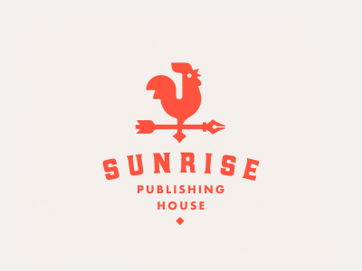 Sunrise bird chicken jkd jkdesign litterateur logo pen publishing rooster weathercock writer логотип