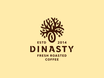 Dinasty coffee coffeeshop drink jkd jkdesign logo roasted tree type typography кофе логотип