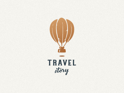 Travel Story balloon feather jkd jkdesign logo pen retro travel writer логотип путешествие