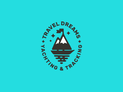 Travel Dreams boat logo logotype mountains sail tourism tracking travel yacht