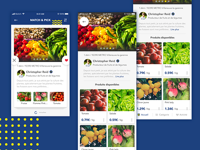 Producer tinder match agriculture app design food tinder