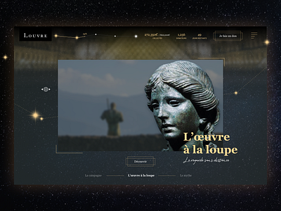 Tous Mécènes concept art museum redesign statue webdesign