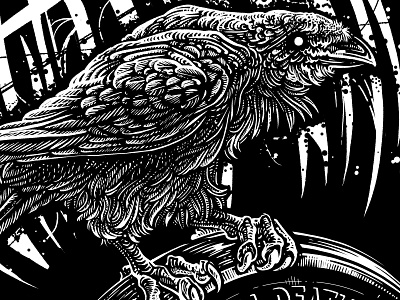 Never Quit Raven design halloween illustration raven screen printing