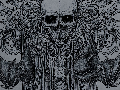 Obscurite Illustration illustration pen and ink runes skull