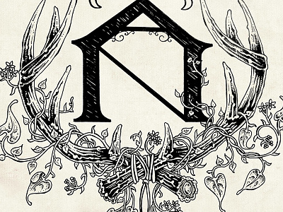 Personal Logo Illustration deer antlers illustration logo pen and ink