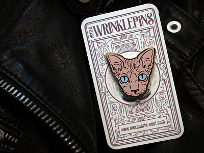 Nude Mister Wrinklepins cats design enamel pin hairless illustration lapel pin packaging pin sphynx
