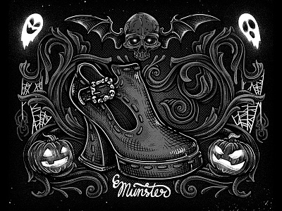 Mega Movie Munster design fluevog goth halloween illustration