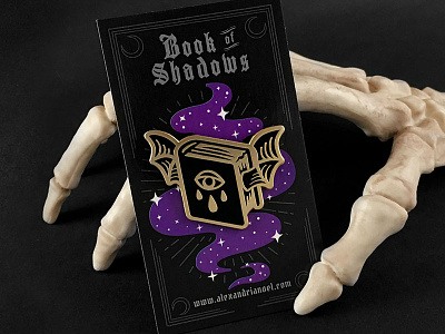 Book of Shadows Enamel Pin design enamel pin halloween illustration packaging