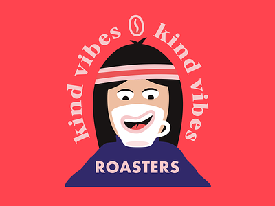Kind Vibes Coffee: Logo Exploration #2 badge branding coffee hippie illustration logo roastery