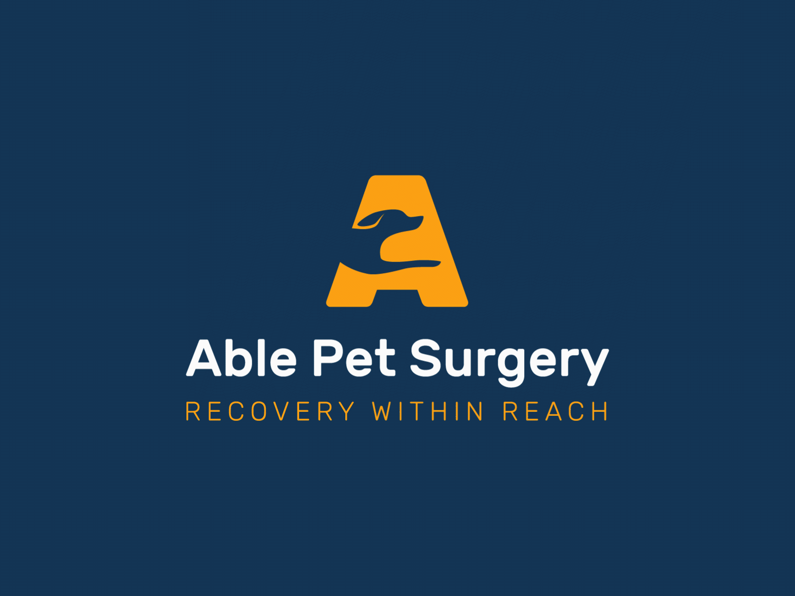 Able Pet Surgery animation blue branding color dog graphic design icon illustration logo motion graphics pet rehab surgery ui yellow