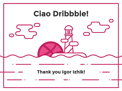 Ciao Dribbble! cloud debut lighthouse new sea shot