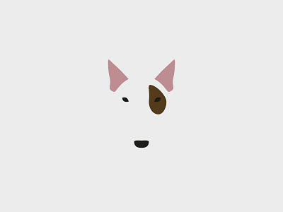 Bull Terrier art design dog flat illustration minimal negative space