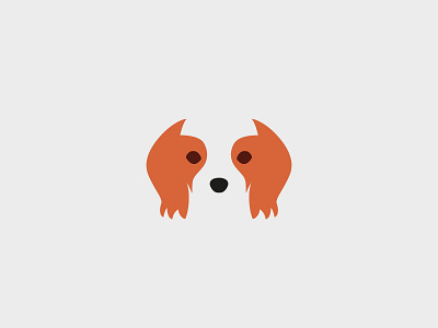 Cavalier King art design dog flat illustration minimal negative space