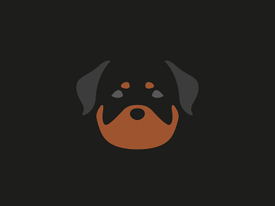 Rottweiler art design dog flat illustration minimal negative space