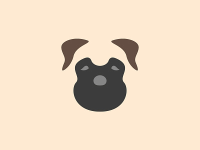 Bullmastiff art design dog flat illustration minimal negative space