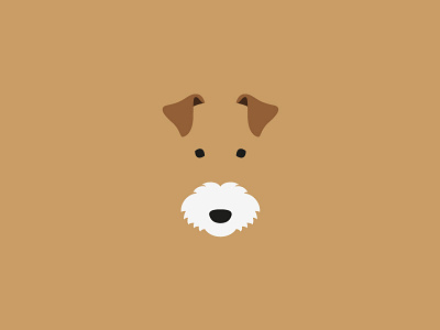 Fox Terrier art design dog flat icon illustration minimal negative space