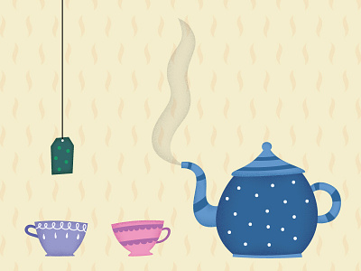 Tea color cup draw icon illustration tea