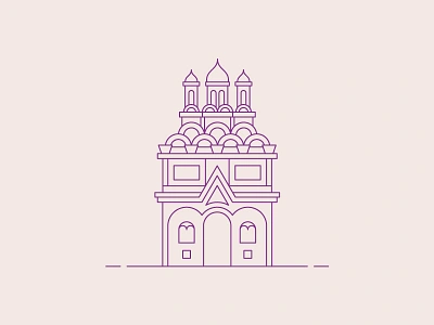 Russian Orthodox Church, Firenze building city design flat icon italy line stroke ui ux vector