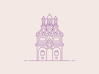 Russian Orthodox Church, Firenze building city design flat icon italy line stroke ui ux vector