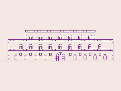 Palazzo Pitti building city design flat house icon italy line stroke ui ux vector