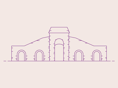 Porta Romana, Florence building city design flat house icon italy line stroke ui ux vector