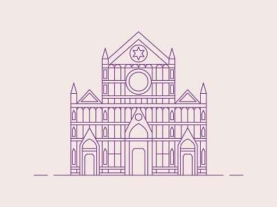 Santa Croce, Firenze building city design flat house icon italy line stroke ui ux vector