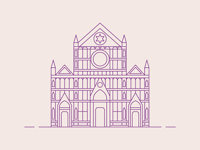 Santa Croce, Firenze building city design flat house icon italy line stroke ui ux vector