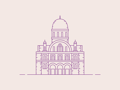 Great Synagogue, Florence building city design flat house icon italy line stroke ui ux vector