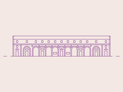 Spedale Degli Innocenti, Florence building city design flat house icon italy line stroke ui ux vector