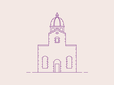 San Frediano Church, Florence building city design flat house icon italy line stroke ui ux vector